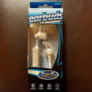 SOLARAY EARBUDS WITH MICROPHONE BLUETOOTH BLACK AND WHITE